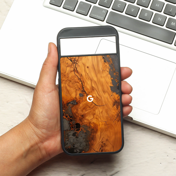 Lava Oak metal back case for Google Pixel 8A