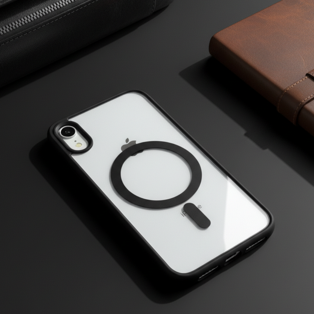 Black MagSafe Clear Transparent Silicone case for Apple iphone Xr