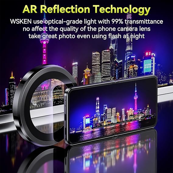 Light Blue Metallic camera ring lens guard for Samsung Galaxy Z Flip 6