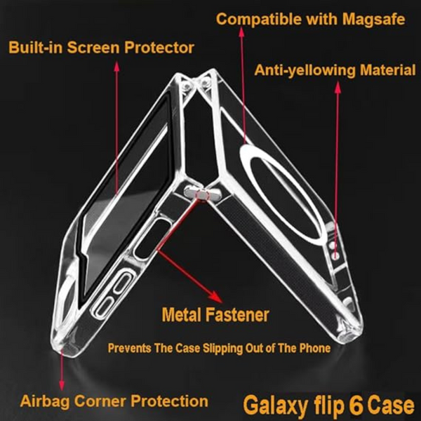 MagSafe Clear Transparent Silicone case for Samsung Z FLIP 6 5G