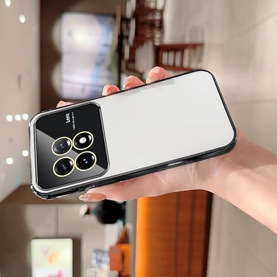 Luxury Plating Black Camera Protection Transparent Case for Oneplus 11