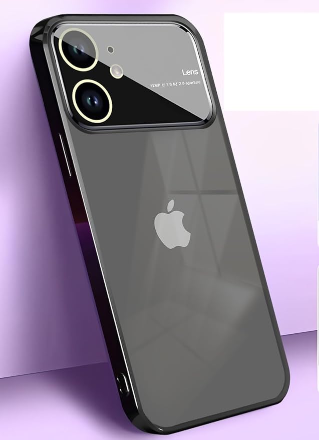 Luxury Plating Black Camera Protection Transparent Case for Apple ipho –  The Hatke