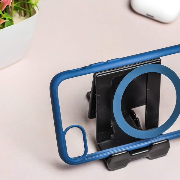 Navy Blue MagSafe Clear Transparent Silicone case for Apple iphone 7
