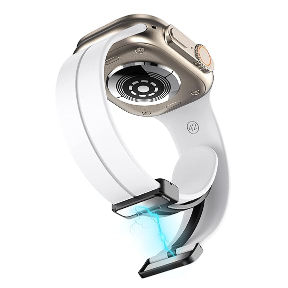 White Magnetic Clasp Adjustable Strap For Apple Watch SERIES 5 (42mm/44mm/45mm/46mm/49mm)
