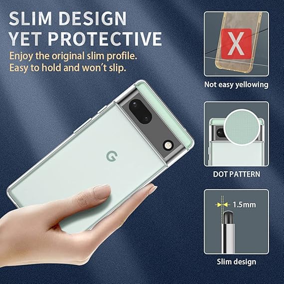 SilicaClear Transparent Silicone Case for Google Pixel 6A
