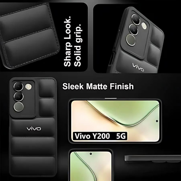 Black Puffon silicone case for Vivo Y200