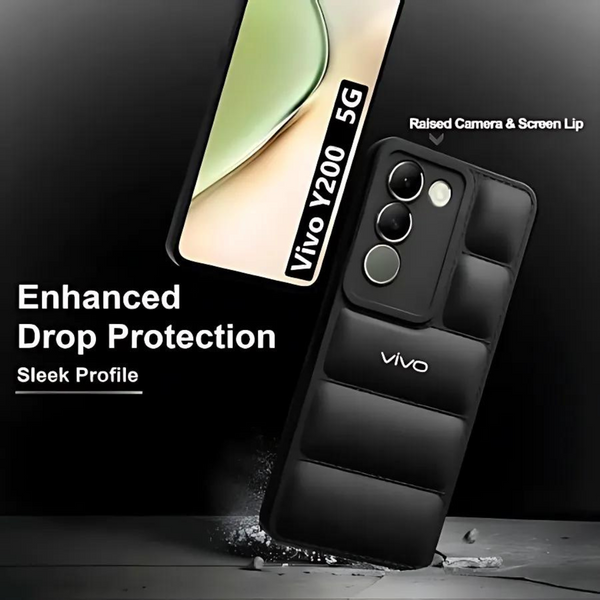 Black Puffon silicone case for Vivo Y200