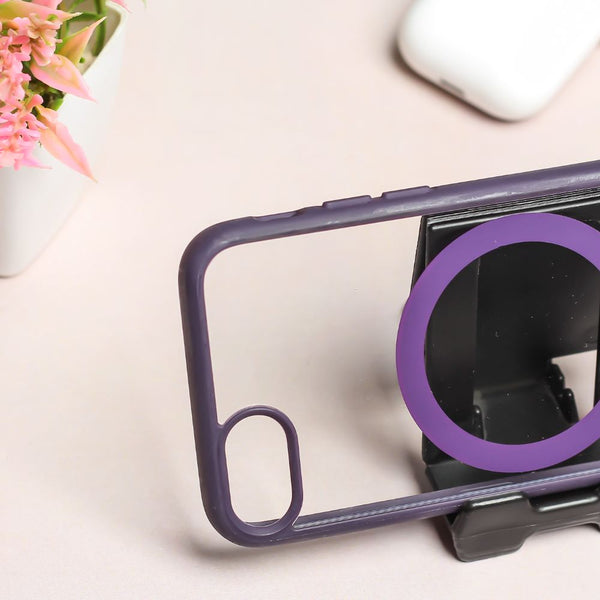 Deep Purple MagSafe Clear Transparent Silicone case for Apple iphone 7