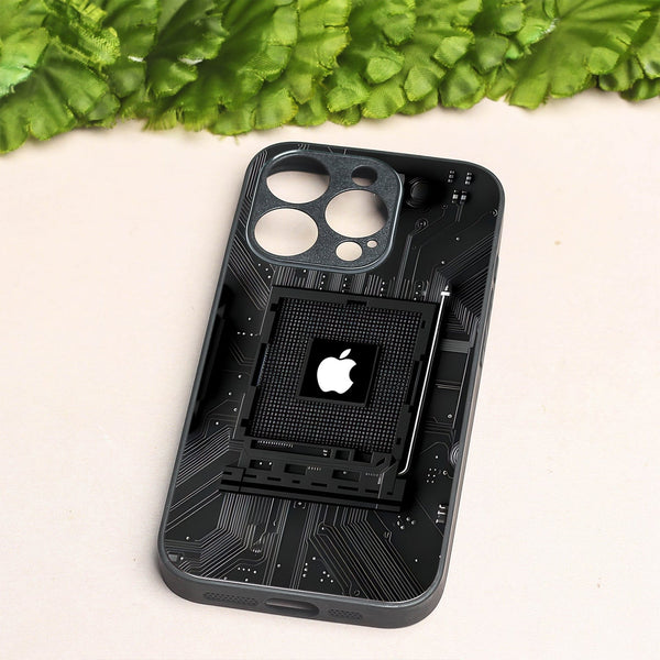 Microchip metal back case for Apple Iphone 16 Pro