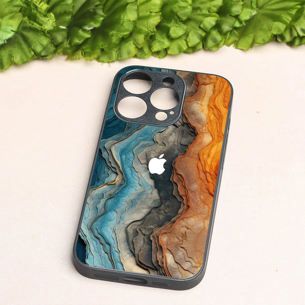 Layered Marble metal back case for Apple Iphone 16 Pro
