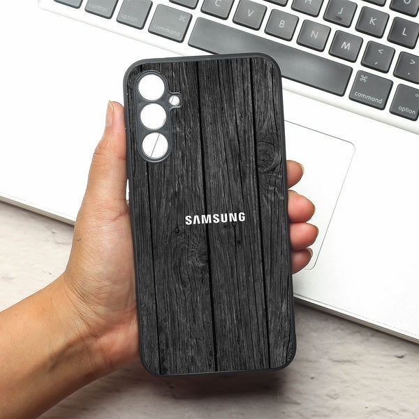 Dark Wood metal back case for Samsung A34
