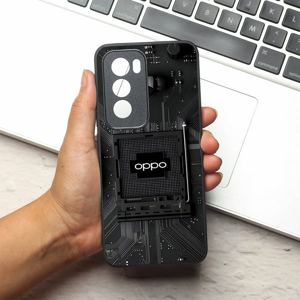 Microchip metal back case for Oppo Reno 12