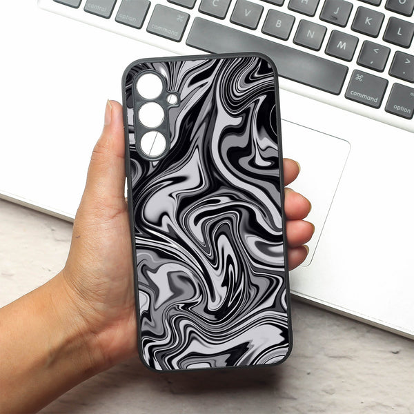 Blackout Marble metal back case for Samsung A34