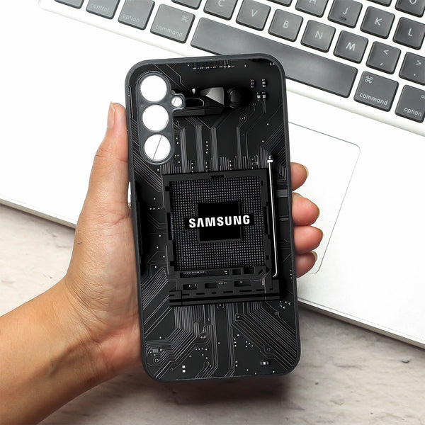 Microchip metal back case for Samsung A34
