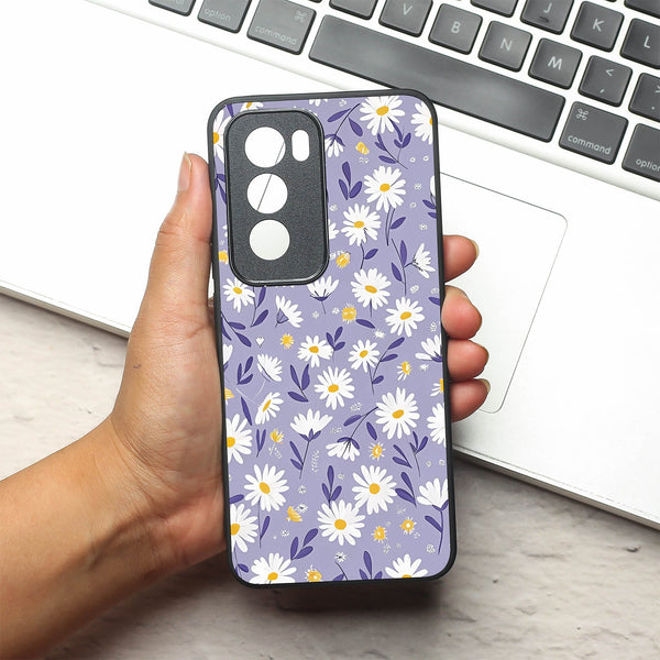 Lavender Daisies metal back case for Oppo Reno 12