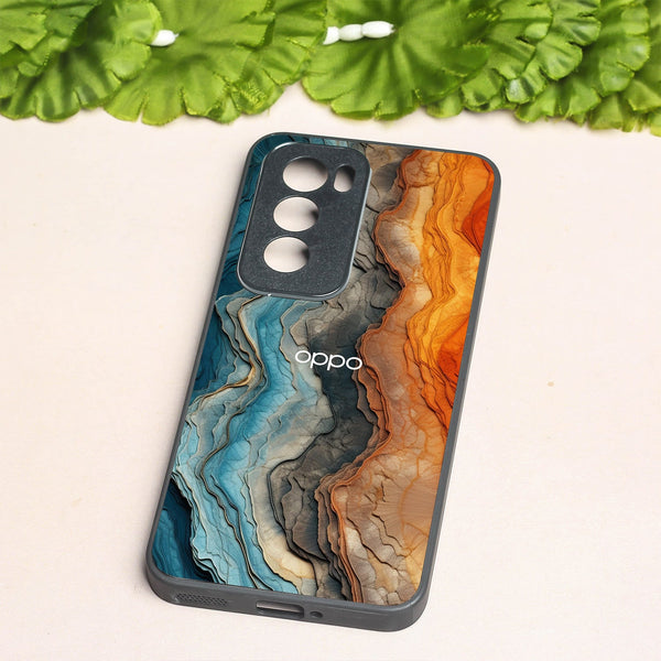 Layered Marble metal back case for Oppo Reno 12