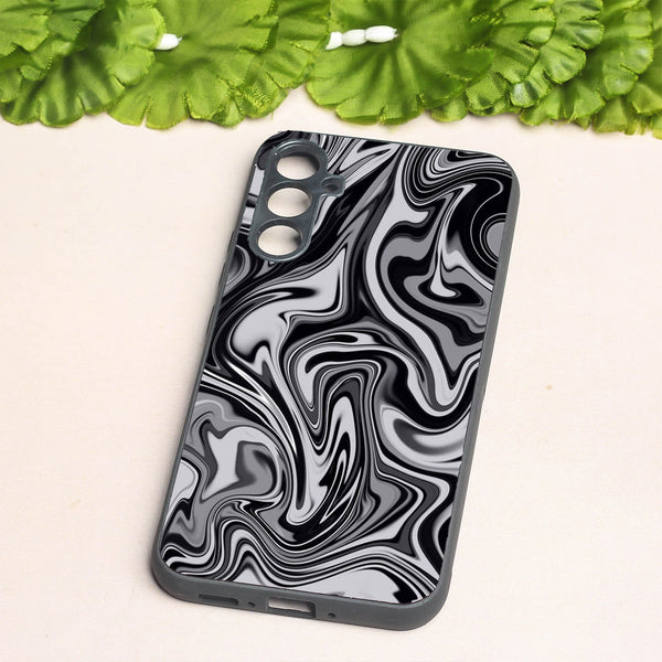 Blackout Marble metal back case for Samsung A34