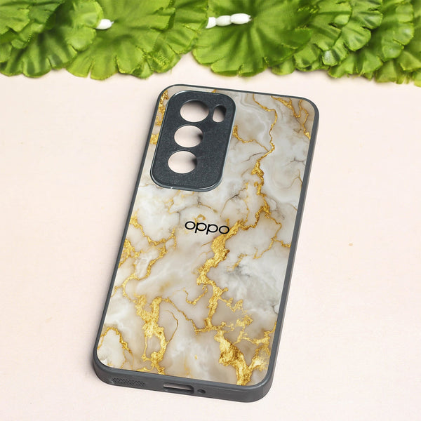 Gold Vein Glory metal back case for Oppo Reno 12