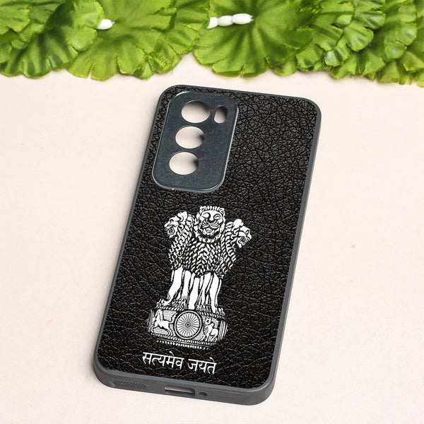 Black Satyamev Jayate metal back case for Oppo Reno 12