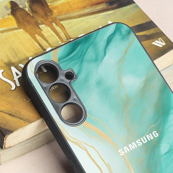 Green Luxe Marble metal back case for Samsung A34