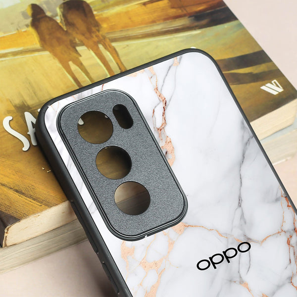 Copper Luxe Marble metal back case for Oppo Reno 12