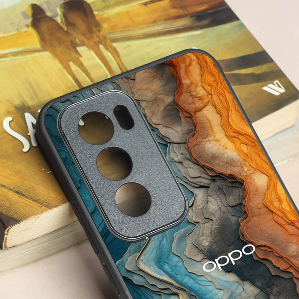 Layered Marble metal back case for Oppo Reno 12