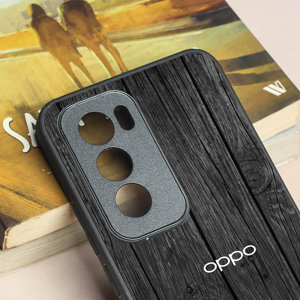 Dark Wood metal back case for Oppo Reno 12