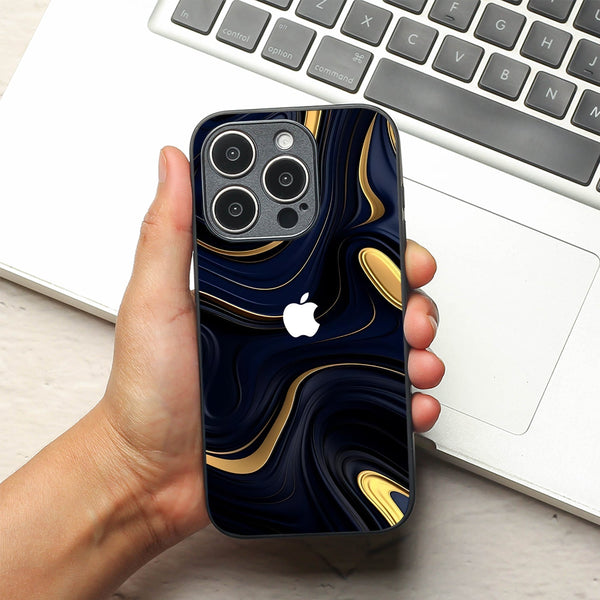 Noir Gold metal back case for Apple Iphone 16 Pro