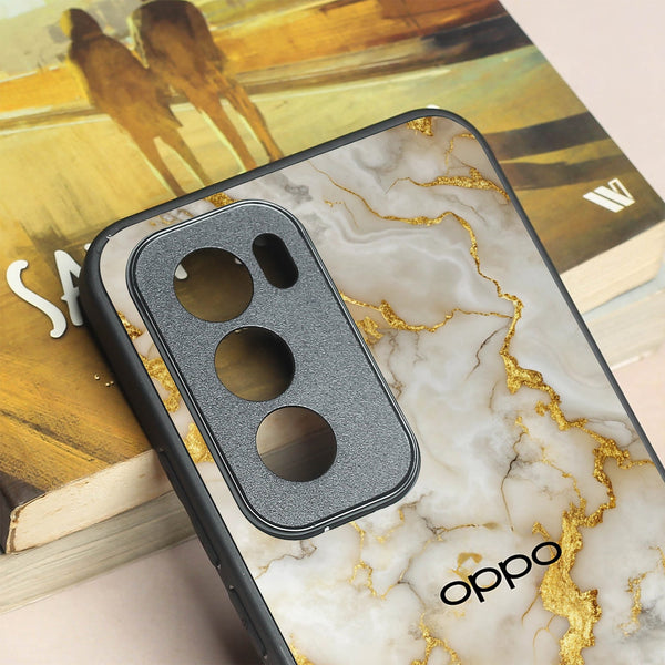 Gold Vein Glory metal back case for Oppo Reno 12