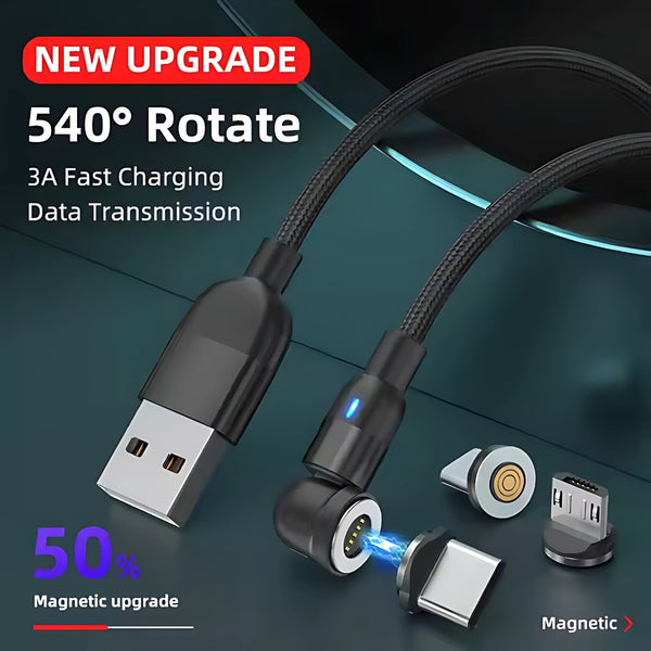 BLACK CLOTH COATING MAGNETIC (3 in 1) Charging Cable
