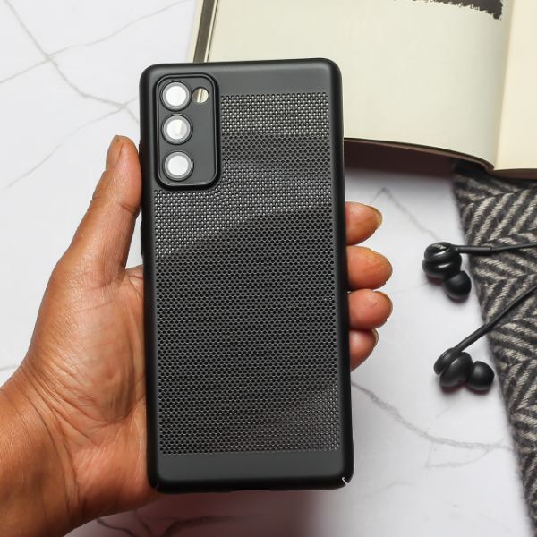 BREATHING BLACK Silicone Case for Samsung S20 FE - The Hatke