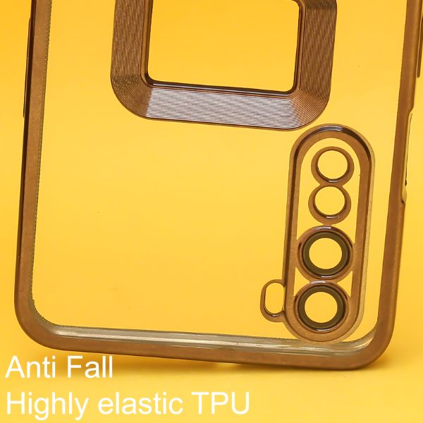 Black 6D Chrome Logo Cut Transparent Case for Oneplus Nord - The Hatke