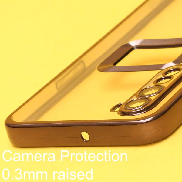 Black 6D Chrome Logo Cut Transparent Case for Oneplus Nord - The Hatke