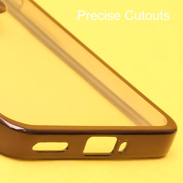 Black 6D Chrome Logo Cut Transparent Case for Oneplus Nord - The Hatke