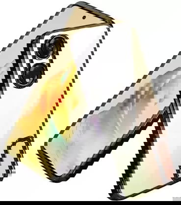 Black 6D Chrome Logo Cut Transparent Case for Oppo A1 Pro - The Hatke