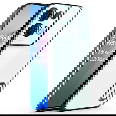 Black 6D Chrome Logo Cut Transparent Case for Oppo Reno 8 - The Hatke