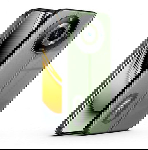 Black 6D Chrome Logo Cut Transparent Case for Realme 11 Pro Plus - The Hatke