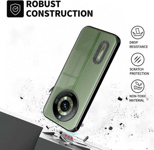 Black 6D Chrome Logo Cut Transparent Case for Realme 11 Pro Plus - The Hatke