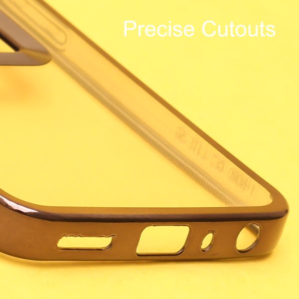 Black 6D Chrome Logo Cut Transparent Case for Realme 9 Pro - The Hatke