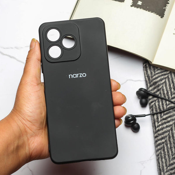 Black Camera Original Silicone Case for Realme Narzo N53 - The Hatke