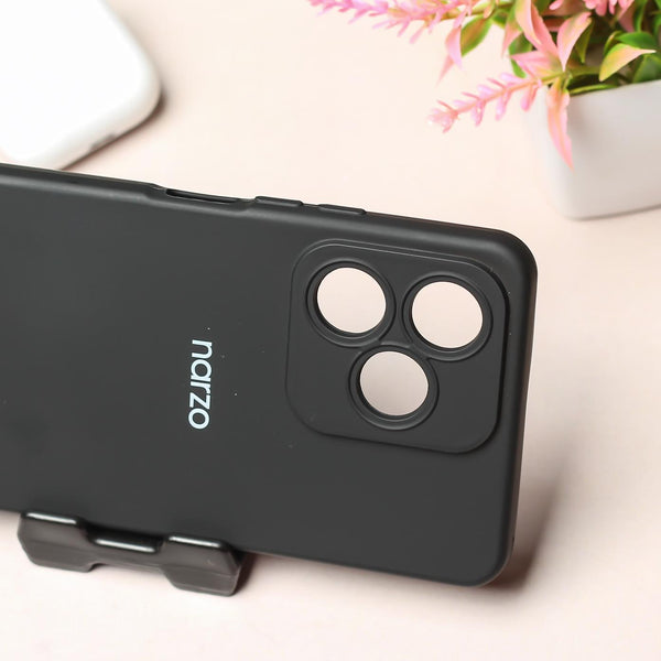 Black Camera Original Silicone Case for Realme Narzo N53 - The Hatke