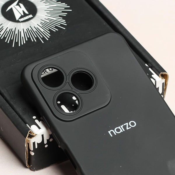 Black Camera Original Silicone Case for Realme Narzo N53 - The Hatke