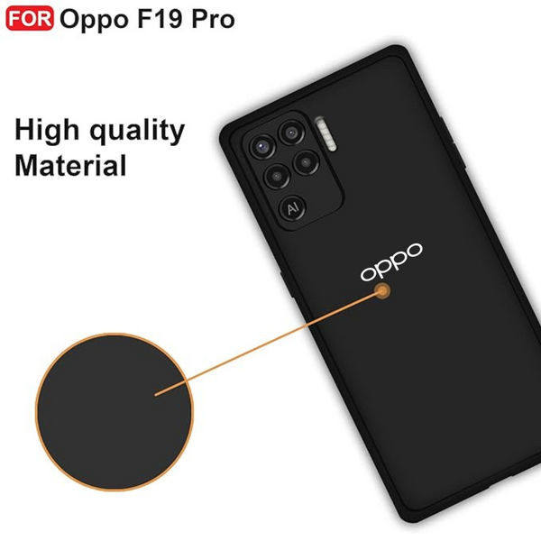 Black Candy Silicone Case for Oppo F19 Pro - The Hatke