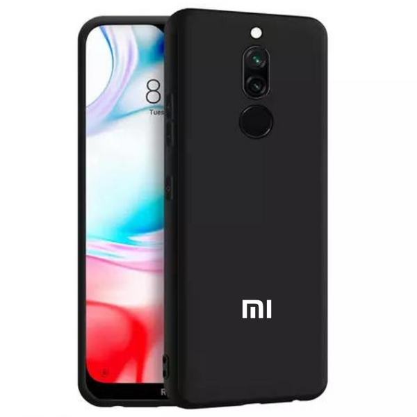 Black Candy Silicone Case for Redmi 8 - The Hatke