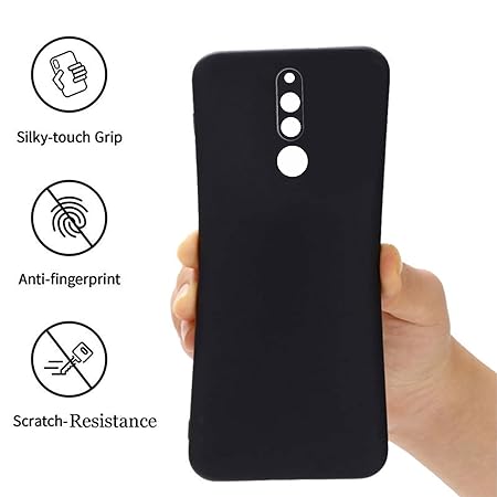 Black Candy Silicone Case for Redmi 8 - The Hatke