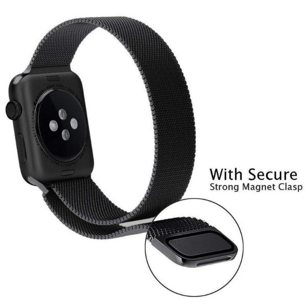 Black Chain Strap For Apple Iwatch Series 1 (42mm/44mm/45mm/46mm/49mm) - The Hatke