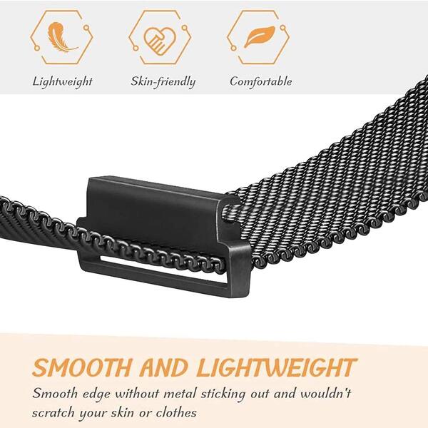 Black Chain Strap For Smart Watch (22mm) - The Hatke