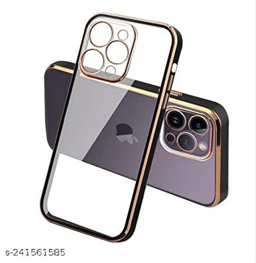 Black Electroplated Transparent Case for Apple iphone 12 Pro Max - The Hatke