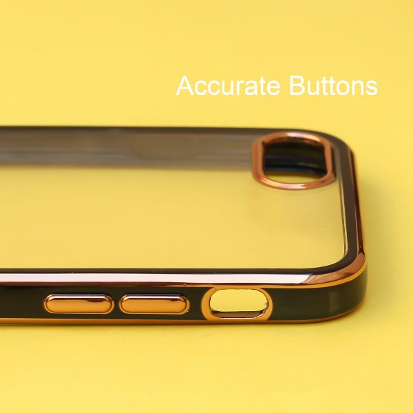 Black Electroplated Transparent Case for Apple iphone 7 - The Hatke