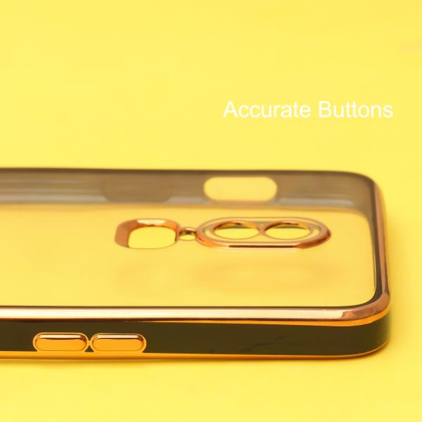 Black Electroplated Transparent Case for Oneplus 6 - The Hatke